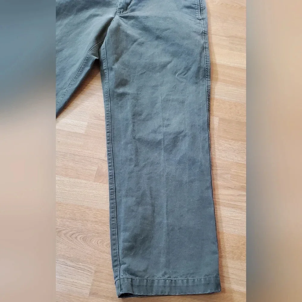 TIMBERLAND Chino FLAT FRONT Cotton Canvas PANTS Mens 34×32‎ Olive Green
